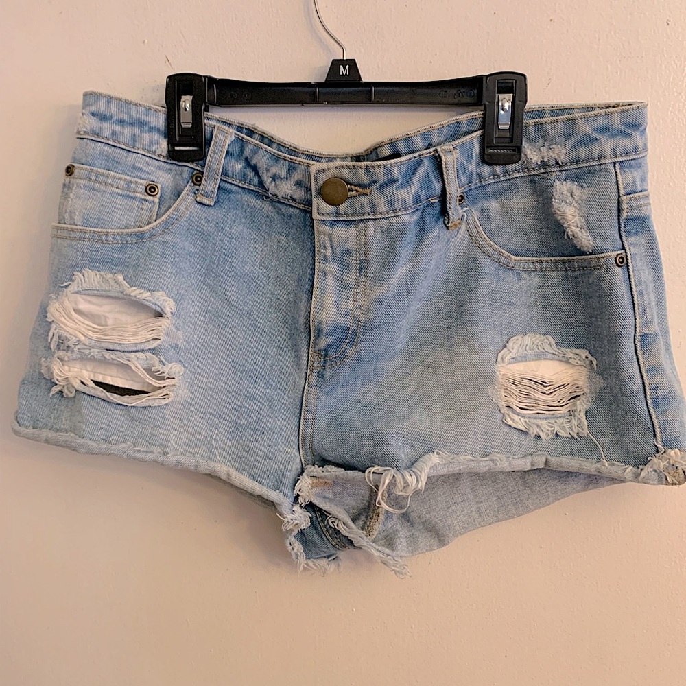 Ripped Denim Shorts